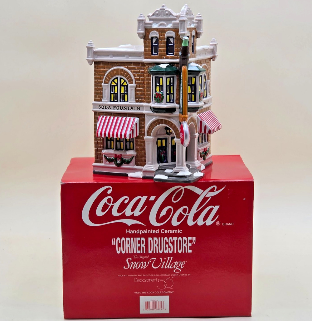Dept 56 Coca-Cola Corner Drugstore Snow Village 5484-4 Vintage 1995 Original Box